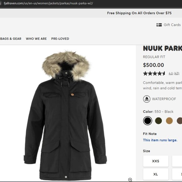Fjällräven Nuuk Parka W - Black, S - Picture 14 of 14